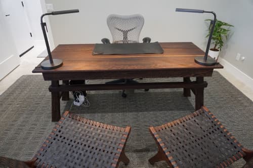 The Founder Desk | Tables by Wylie's Wood & Leather. Item composed of wood compatible with mid century modern and asian style
