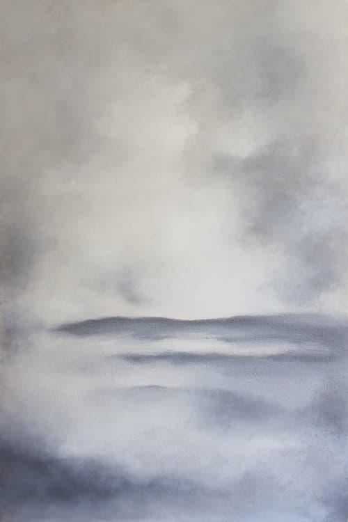 A Shy Sky | Oil And Acrylic Painting in Paintings by Francesca Borgo. Item composed of canvas & synthetic compatible with minimalism and contemporary style