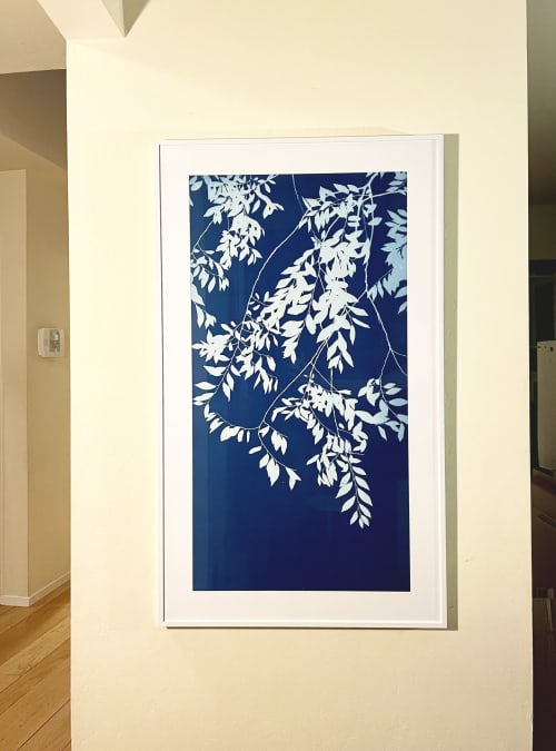Spring Night 1 (Hand-printed cyanotype, 40 x 24" framed ) | Photography by Christine So