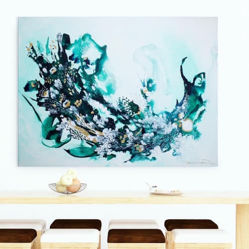 Untouched Coral Reef | Oil And Acrylic Painting in Paintings by Paige Ring. Item composed of canvas