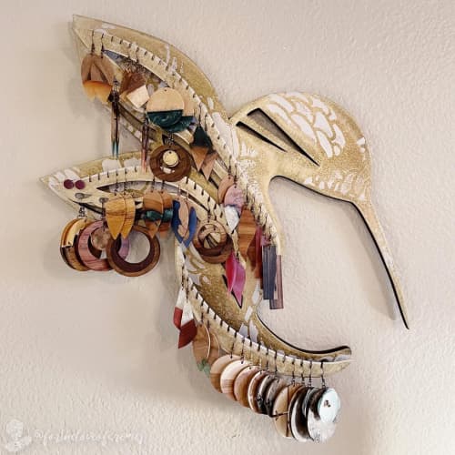Hummingbird Jewelry Holder | Wall Sculpture in Wall Hangings by Lauren Mollica Woodworking. Item made of wood