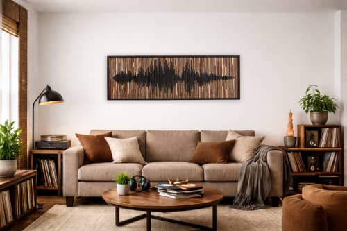 Soundwave No.1 – Reclaimed Wood Soundwave Wall Sculpture | Wall Hangings by Craig Forget. Item composed of wood in mid century modern or contemporary style