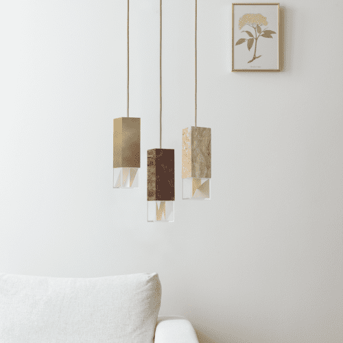 Lamp/One Collection Chandelier - Revamp 02 | Chandeliers by Formaminima. Item made of brass & marble