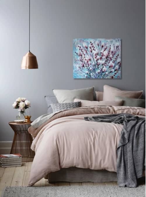 Rhapsody in pink and blue | Oil And Acrylic Painting in Paintings by Elena Parau | Private Residence - Old Town, Bucharest in Bucharest