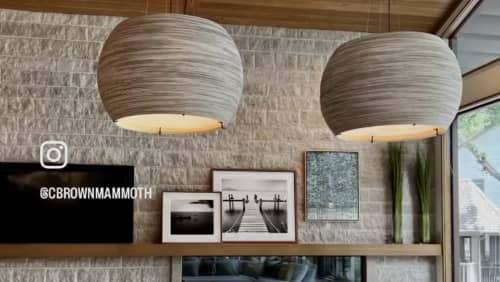 GrainLight Mondo | Pendants by LightLitepdx. Item made of wood with linen works with boho & country & farmhouse style