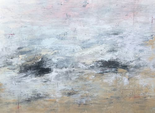 Marshmallow Skies | Oil And Acrylic Painting in Paintings by Ana Carolina Mönnaco. Item made of paper works with contemporary & coastal style
