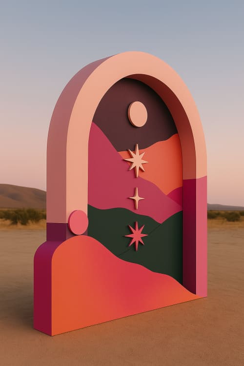 Desert Dream Festival Photo Backdrop | Public Sculptures by Blaise Danio. Item made of synthetic