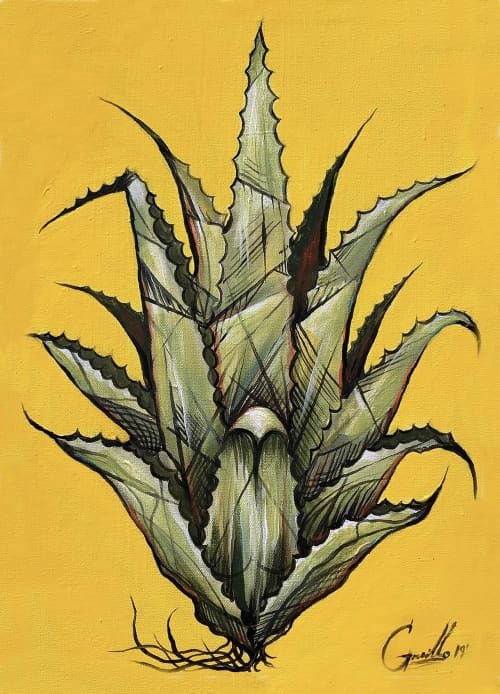 Agave Giclee Print | Prints by Chris Granillo Art. Item composed of paper in mid century modern or contemporary style