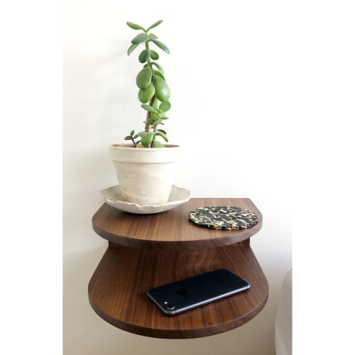 Floating Nightstand in Walnut | Storage by Companion Works. Item composed of walnut compatible with boho and minimalism style