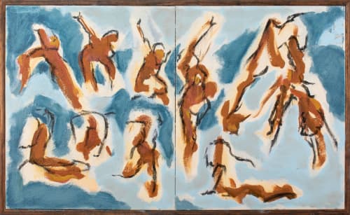 Dancers | Oil And Acrylic Painting in Paintings by Andrew Martin Miller. Item composed of canvas & synthetic