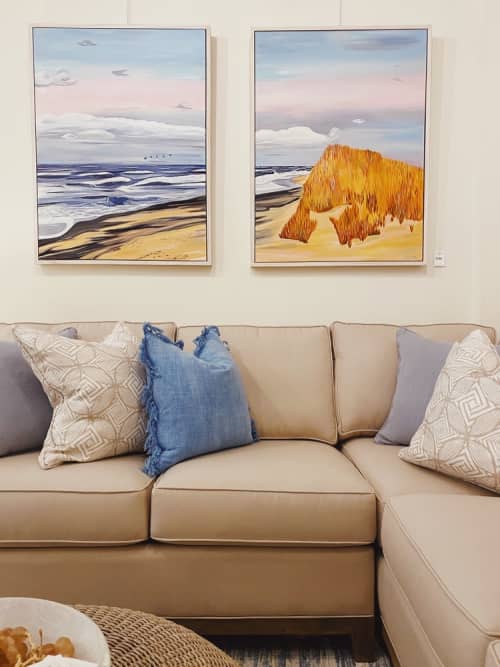 South Beach Sunrise | Oil And Acrylic Painting in Paintings by Neon Dunes by Lily Keller. Item made of canvas & synthetic
