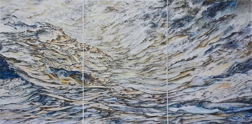 Quartz-1, 'Spacious' | Oil And Acrylic Painting in Paintings by Sangeeta Sagar. Item composed of paper and synthetic