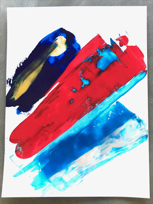 "Flag" - Abstract interpretations of the Tommy Hilfiger logo | Oil And Acrylic Painting in Paintings by Justin W. Cox | Tommy Hilfiger in Xicheng Qu. Item made of paper with synthetic