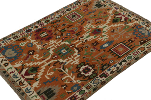 Rug & Kilim’s Oushak style rug in Orange with Colorful | Area Rug in Rugs by Rug and Kilim