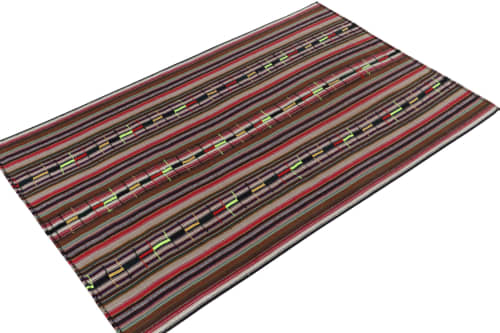 1950s Vintage chaput Kilim rug in Red and Brown, Multicolor | Area Rug in Rugs by Rug and Kilim
