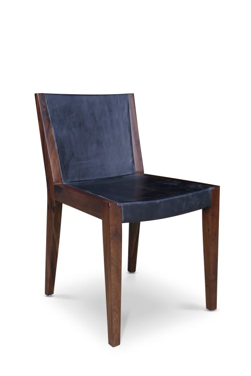 Giovanni Chair in Argentine Rosewood and Wrapped Leather | Dining Chair in Chairs by Costantini Design. Item made of wood & leather