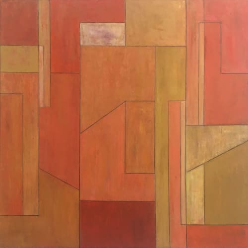 So Citrus— Geometric Abstract Painting | Oil And Acrylic Painting in Paintings by stephen cimini. Item composed of canvas