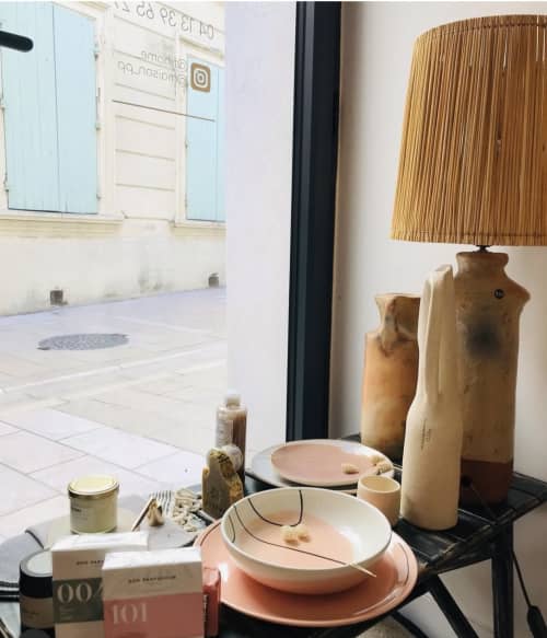 Decorative candle holder NORA Natural | Decorative Objects by Jana Mistrik | Jana Mistrik in Saint-Rémy-de-Provence. Item composed of ceramic in minimalism or mediterranean style