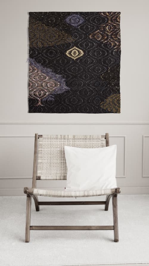 Woven Wall Art: Supernova | Tapestry in Wall Hangings by Doerte Weber. Item made of fiber works with mid century modern & modern style