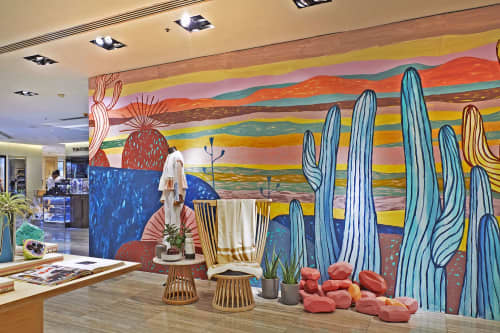 DESERT MURAL by ABEL MACIAS STUDIO at Lane Crawford | Wescover Murals