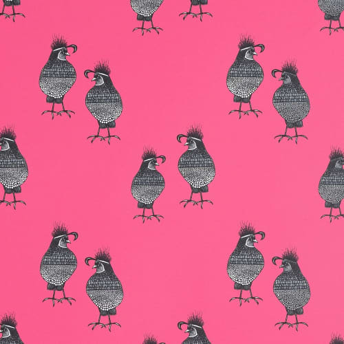 The Godfeather | Pink Glow | Wallpaper in Wall Treatments by Weirdoh Birds. Item made of synthetic