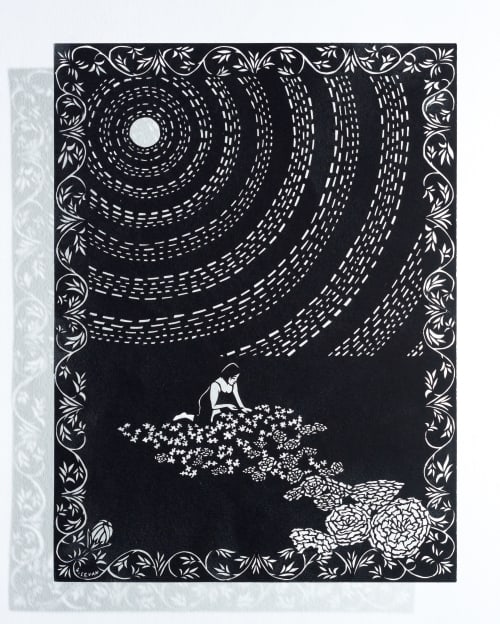 Reverie: Worlds Built and Dissolved By Approaching Light | Mixed Media by Bianca Levan Papercuts | 1890 Bryant Street Studios in San Francisco. Item composed of paper