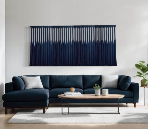 Monokrom Navy | Macrame Wall Hanging in Wall Hangings by Vita Boheme Studio. Item in contemporary style