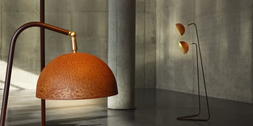 The Queen Floor Double Lamp | Floor Lamp in Lamps by Marie Burgos Design and Collection. Item composed of metal