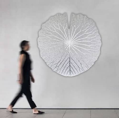 Nelumbium White XXL wall sculpture | Wall Hangings by Julia Gorbunova. Item made of glass works with contemporary & modern style