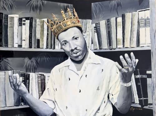 Who’s The King? - Legendary Royalty | Drawing in Paintings by Bringing Life To Art LLC (B.A.T.L. LLC). Item composed of wood in contemporary or urban style