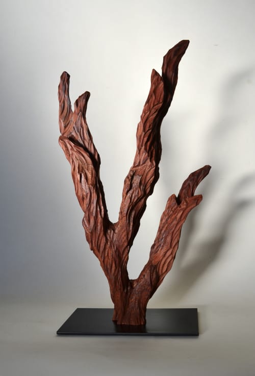 Ancient Tree II | Sculptures by Lutz Hornischer - Sculptures in Wood & Plaster. Item composed of wood