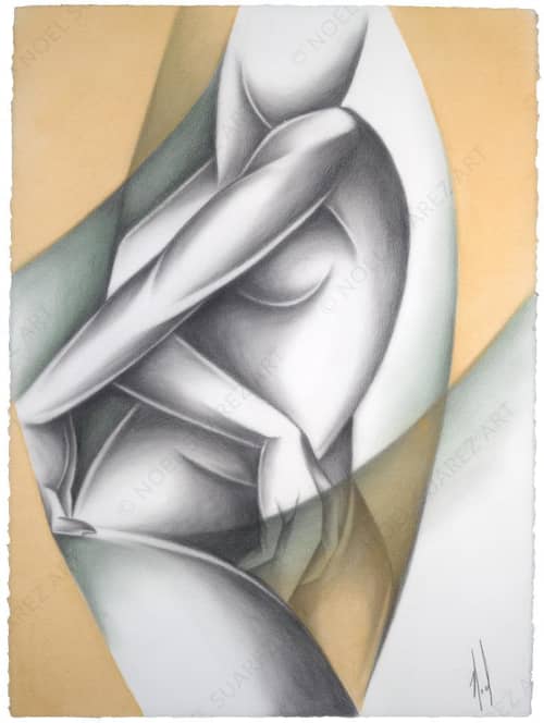 SILUETAS VI - Mixed Media on Arches - 30"x22" Unframed | Oil And Acrylic Painting in Paintings by Noel Suarez. Item made of synthetic