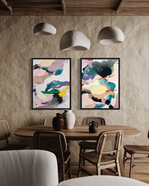 [SOLD] The Dragon's Flight 1 + 2 | Oil And Acrylic Painting in Paintings by Jilli Darling. Item composed of canvas & synthetic compatible with boho and contemporary style