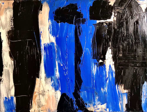 Abstract in Blue #2 | Oil And Acrylic Painting in Paintings by Dutch Montana Art. Item composed of canvas