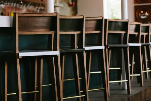 Lock Chairs and Stools, Delta Stools | Chairs by Housefish | Avanti Food and Beverage in Denver. Item composed of wood