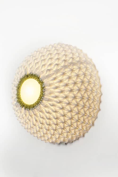 Knitted Ceiling Lamp - Alti 30cm | Flush Mounts by Ariel Zuckerman Studio. Item composed of fabric