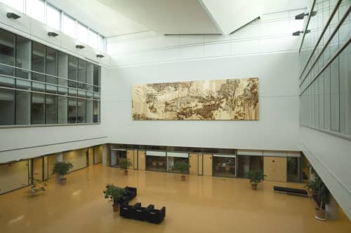 Osmose | Wall Sculpture in Wall Hangings by Yechel Gagnon | University of Montreal - Jean-Coutu Building in Montréal. Item made of wood