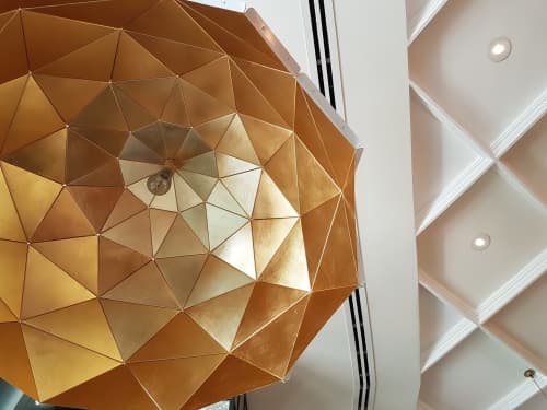 Sun Chandelier Gold 100 | Chandeliers by ADAMLAMP. Item made of steel works with industrial & modern style