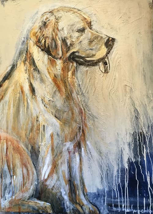 "Cooper" | Mixed Media by Bonnie Beauchamp Cooke. Item made of canvas with synthetic