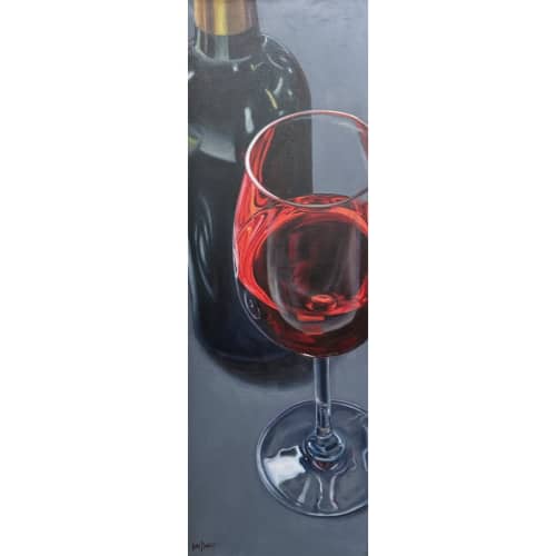 'Red Velvet' Original Oil Painting | Oil And Acrylic Painting in Paintings by Jenny Stewart's Fine Art. Item made of canvas works with mid century modern & contemporary style
