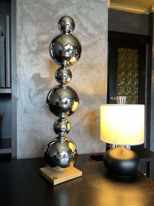 Cactus Long Sculpture Steel and wood | Sculptures by IRENA TONE. Item made of oak wood & steel compatible with minimalism and art deco style