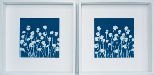 Spring Clover Diptych (Two 12 x 12" handmade cyanotypes) | Photography by Christine So