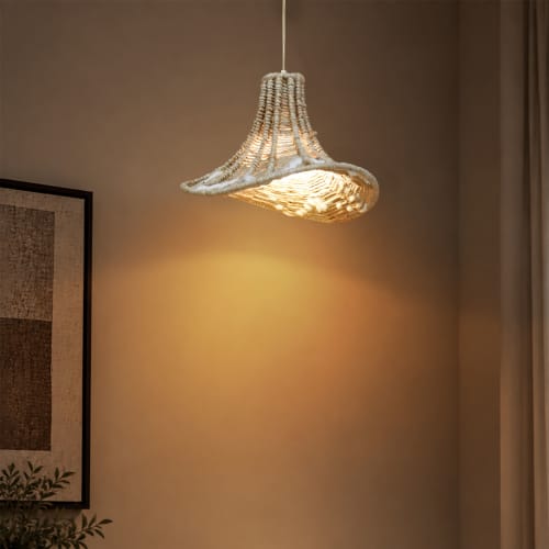Handmade Everlight Lamp-Natural Jute/Wool | Lamps by Selligram. Item works with mid century modern & contemporary style
