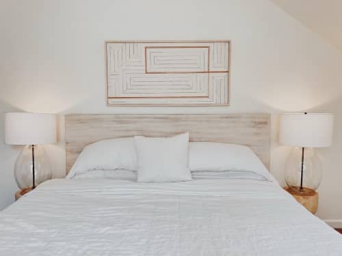 Tonal White Lines 2x4 | Decorative Objects by Aleksandra Zee. Item composed of wood in minimalism or contemporary style