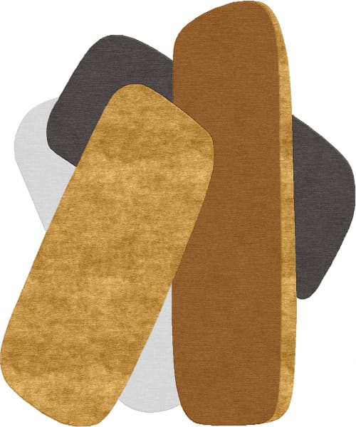 Rug Composition XXII contemporary non-regular unusual shape | Area Rug in Rugs by Atelier Tapis Rouge. Item composed of wool