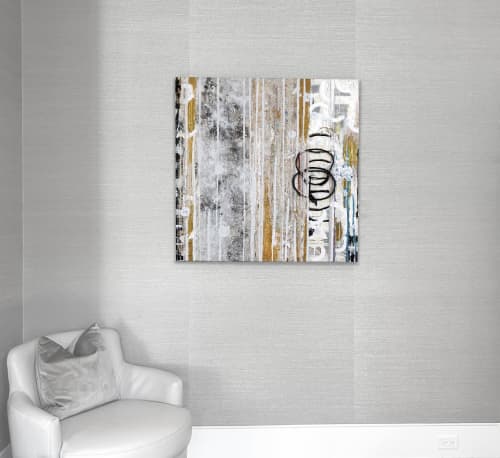 Layered Ecosystem | Mixed Media by Kari Souders. Item made of wood & canvas compatible with boho and minimalism style