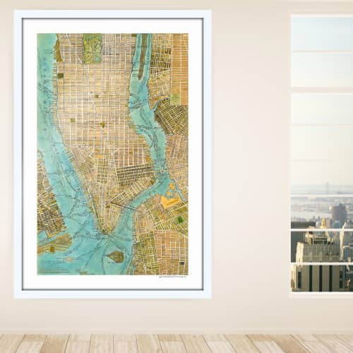 Manhattan Map | Limited Edition Print | Multiple Sizes Available | Art & Wall Decor by Seth B Minkin Fine Art | Seth B Minkin Studio + Showroom in Boston