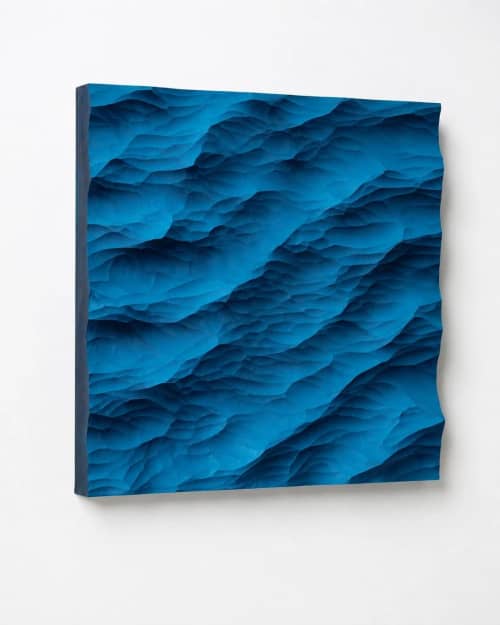 Ocean Wave Frameless Wood Wall Art | Wall Sculpture in Wall Hangings by Shopwoodly