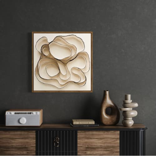 Textured Wall Art/3 Dimensional Art/Fiber Art | Wall Sculpture in Wall Hangings by Stef Shock. Item composed of canvas and fiber in boho or contemporary style