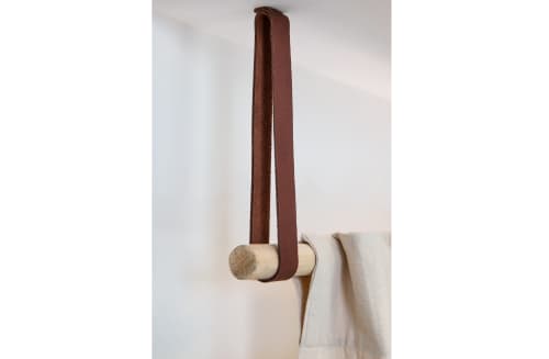 Walnut Leather Suspension Strap | Storage by Keyaiira | leather + fiber | Artist Studio in Santa Rosa. Item composed of leather